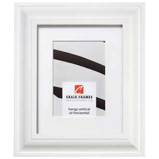 Upscale 2", Matted White Satin Mica Picture Frame